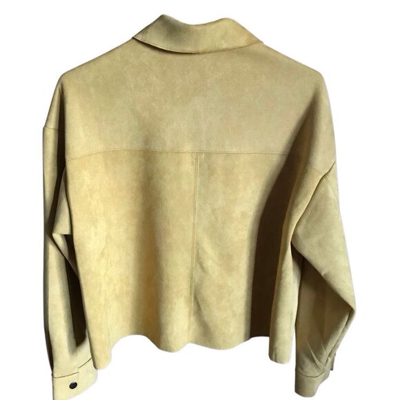 Truth by Republic yellow faux suede snap front jacket shacket size Medium - Picture 2 of 3